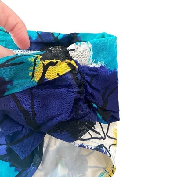 Be creative size 12 swim suit bottoms floral blue white yellow - Picture 3 of 6